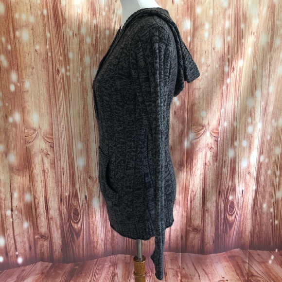 Roxy Gray Heathered Hooded Tunic Sweater - Picture 8 of 11